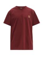 Matchesfashion.com Wooyoungmi - Logo-print Cotton T-shirt - Mens - Burgundy