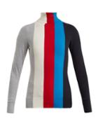 Matchesfashion.com Joostricot - Roll Neck Striped Cotton Blend Sweater - Womens - Red Multi
