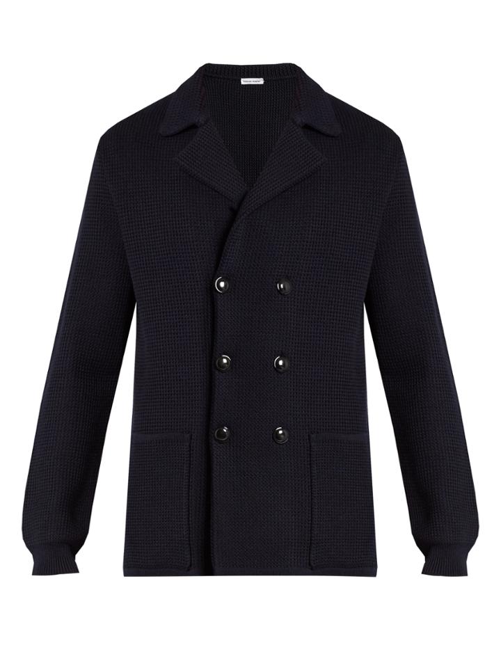 Tomas Maier Double-breasted Wool-knit Blazer
