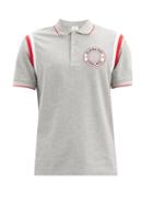 Matchesfashion.com Burberry - Ennis Logo-appliqu Cotton-blend Piqu Polo Shirt - Mens - Grey