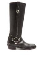 Balenciaga Santiago Distressed-leather Knee-high Boots
