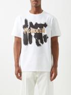 Alexander Mcqueen - Graffiti Logo-print Cotton-jersey T-shirt - Mens - White Multi