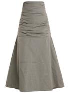 Ellery Noveau Riche Gathered Hound's-tooth Midi Skirt