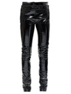 Matchesfashion.com Ann Demeulemeester - Buttoned Patent-leather Skinny Jeans - Womens - Black