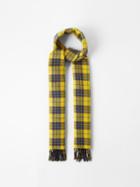 Gucci - Tartan Wool Scarf - Mens - Yellow Multi
