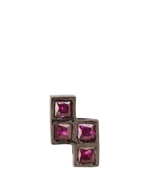 Ileana Makri Ruby & Oxidised White-gold Earring