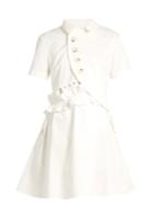Self-portrait Ruffled V-back Cotton-poplin Dress