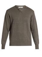 Inis Meáin Hurler V-neck Linen Sweater