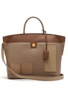 Matchesfashion.com Burberry - Society Panelled Leather Tote Bag - Womens - Beige Multi