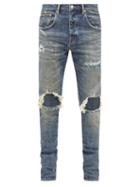 Purple Brand - P002 Distressed Slim-leg Jeans - Mens - Indigo