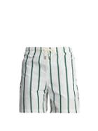 Matchesfashion.com Solid & Striped - Classic Striped Swim Shorts - Mens - Green Multi