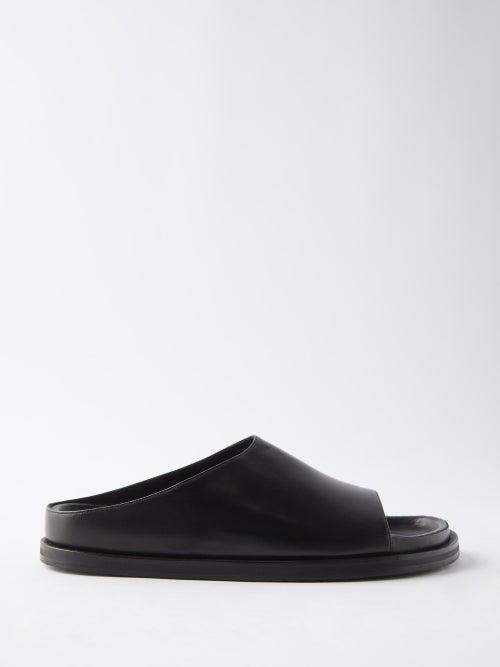 Studio Nicholson - Leather Slides - Mens - Black