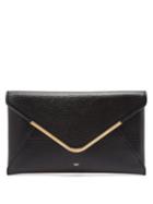 Matchesfashion.com Anya Hindmarch - Postbox Grained Leather Envelope Clutch - Womens - Black