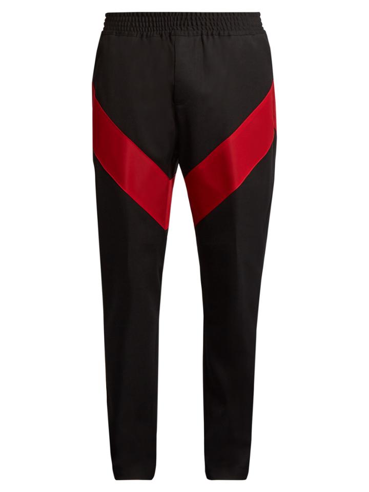 Givenchy Contrast-stripe Wool-twill Track Pants