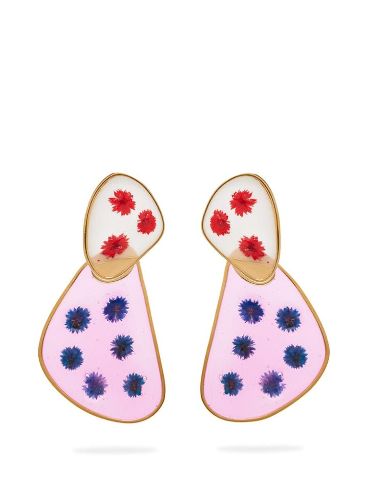 Peter Pilotto Double Face Frosted-glass Flower Earrings