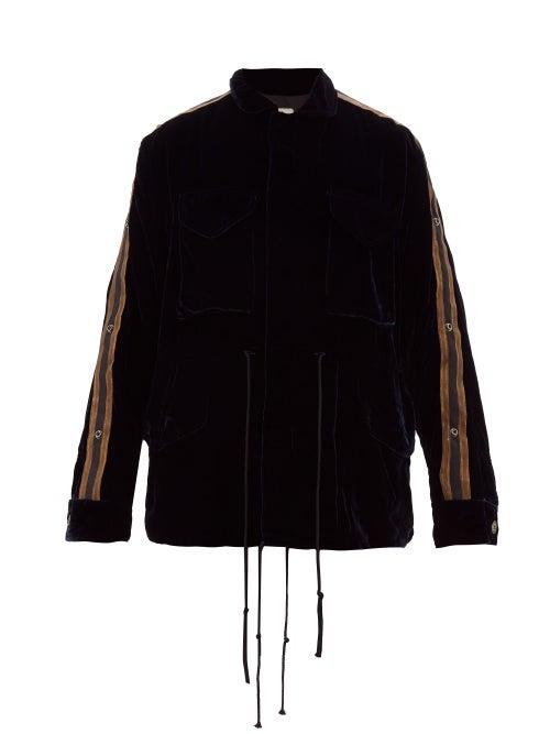Matchesfashion.com Greg Lauren - Passementerie Trimmed Velvet Jacket - Mens - Black