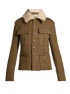 Saint Laurent Shearling-collar Gabardine Parka