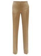Matchesfashion.com The Row - Ladan Straight Leg Wool Blend Trousers - Womens - Beige