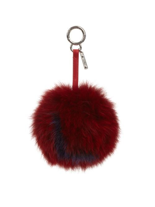 Fendi L-letter Pompom Fox-fur Bag Charm