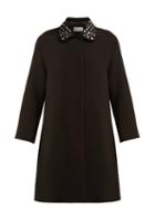 Matchesfashion.com Redvalentino - Single Breasted Embellished Overcoat - Womens - Black