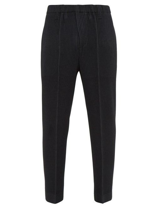 Matchesfashion.com Homme Pliss Issey Miyake - Cropped Pliss Trousers - Mens - Black