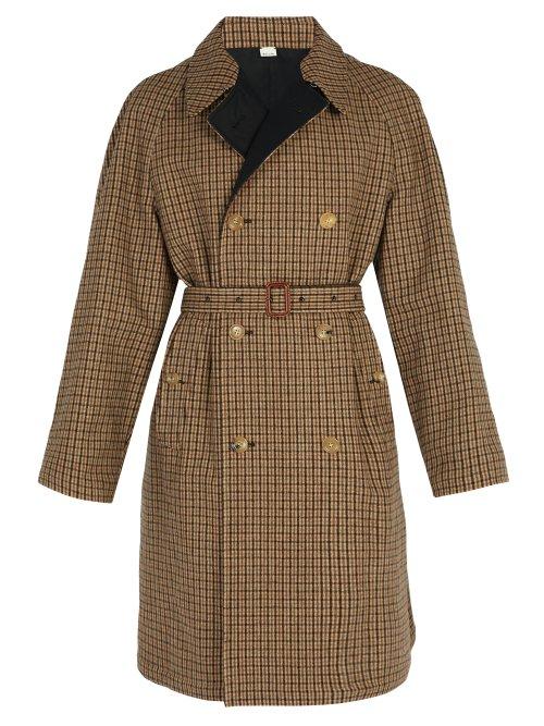 Matchesfashion.com Gucci - Reversible Embroidered Wool Trench Coat - Mens - Brown