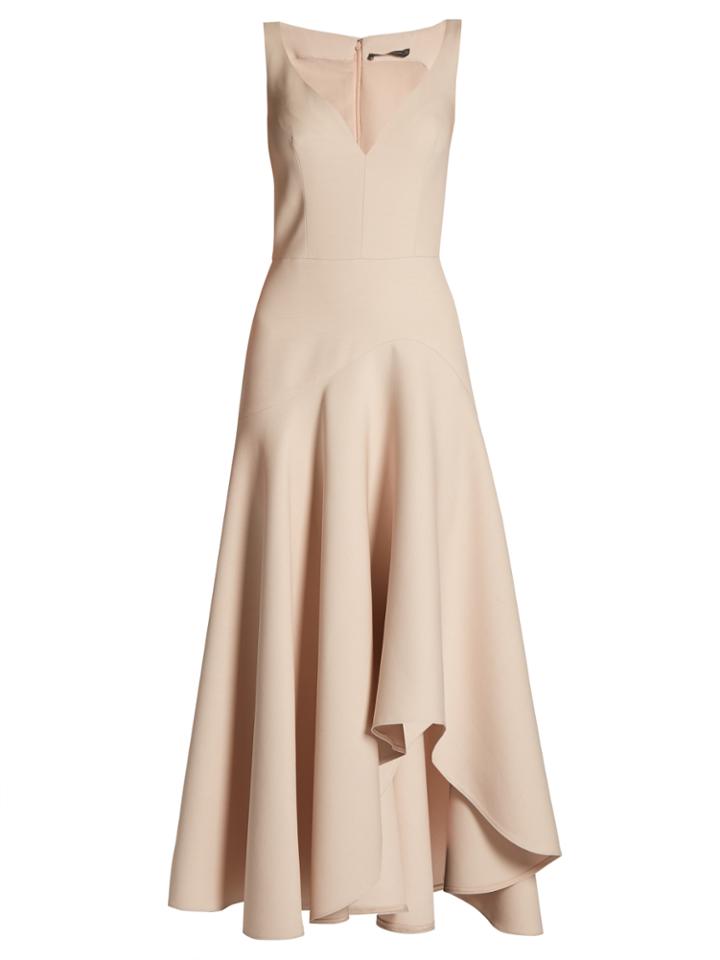 Alexander Mcqueen Sweetheart-neck Wool And Silk-blend Cady Dress