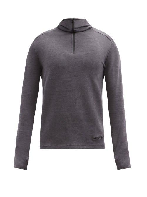 Matchesfashion.com Caf Du Cycliste - Berthe Wool-blend Hooded Cycling Top - Mens - Grey