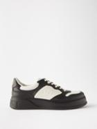 Gucci - Chunky-sole Gg-embossed Leather Trainers - Mens - Black White