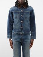 Nili Lotan - Chester Corduroy-collar Washed-denim Jacket - Mens - Blue