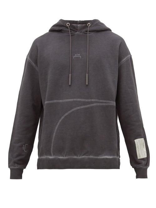 Matchesfashion.com A-cold-wall* - Logo Print Cotton Hooded Sweatshirt - Mens - Grey