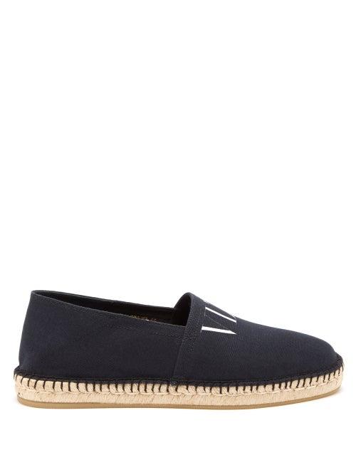 Matchesfashion.com Valentino Garavani - Vltn-print Canvas Espadrilles - Mens - Black