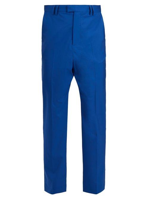 Matchesfashion.com Martine Rose - Straight Leg Wool Trousers - Mens - Blue