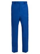 Matchesfashion.com Martine Rose - Straight Leg Wool Trousers - Mens - Blue