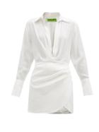 Matchesfashion.com Gauge81 - Naha Draped Silk Mini Dress - Womens - Ivory