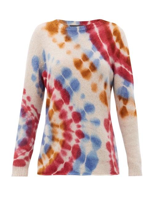 Matchesfashion.com The Elder Statesman - Tie-dyed Cashmere Sweater - Womens - Ivory Multi