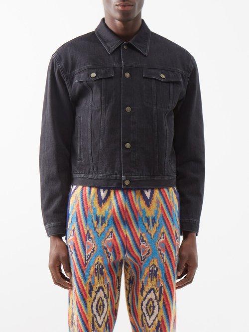 Gucci - Logo-appliqu Denim Jacket - Mens - Black Multi