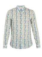 Matchesfashion.com Gucci - Floral And Logo Print Cotton Poplin Shirt - Mens - Blue