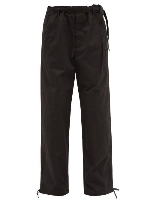 Matchesfashion.com Lemaire - Drawstring Cotton-canvas Trousers - Womens - Black