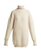 Matchesfashion.com Maison Margiela - Oversized Wool Blend Roll Neck Sweater - Womens - Beige Multi