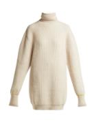 Matchesfashion.com Maison Margiela - Oversized Wool Blend Roll Neck Sweater - Womens - Beige Multi