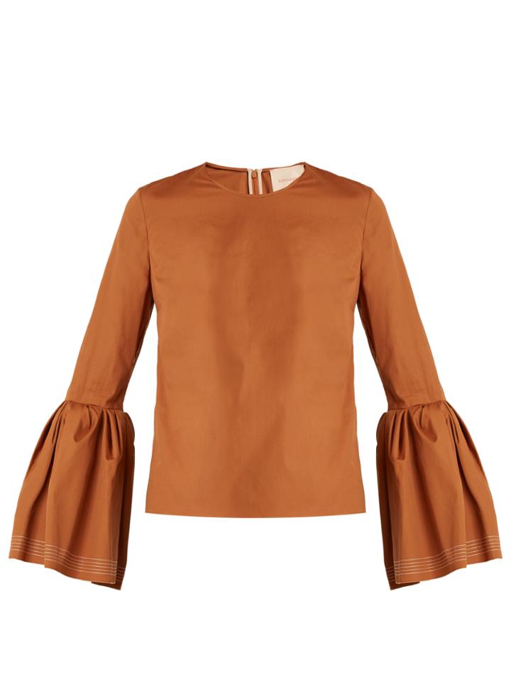 Roksanda Truffaut Bell-sleeved Cotton Top
