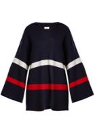 Allude Hooded Striped Cashmere Sweater