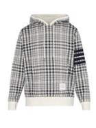 Matchesfashion.com Thom Browne - 4 Bar Checked Cotton Sweatshirt - Mens - Navy