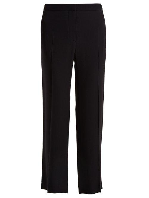 Matchesfashion.com Goat - Ford Cropped Crepe Trousers - Womens - Navy