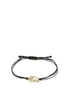 Matchesfashion.com Yvonne Lon - Diamond & 9kt Gold Charm Cord Bracelet - Womens - Black Gold