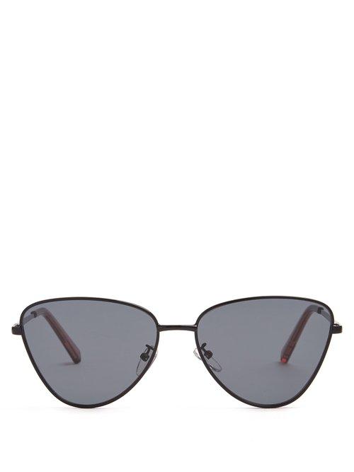Matchesfashion.com Le Specs - Echo Metal Sunglasses - Womens - Black