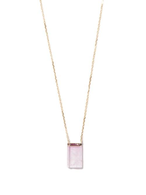 Noor Fares - Dawn Kunzite, Sapphire & 18kt Gold Necklace - Womens - Pink Multi