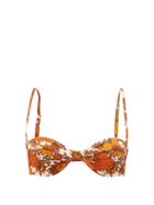 Matchesfashion.com Dodo Bar Or - Morgan Underwired Floral-print Bikini Top - Womens - Brown Print