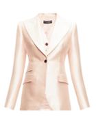 Matchesfashion.com Dolce & Gabbana - Single-breasted Mikado-silk Blazer - Womens - Light Pink